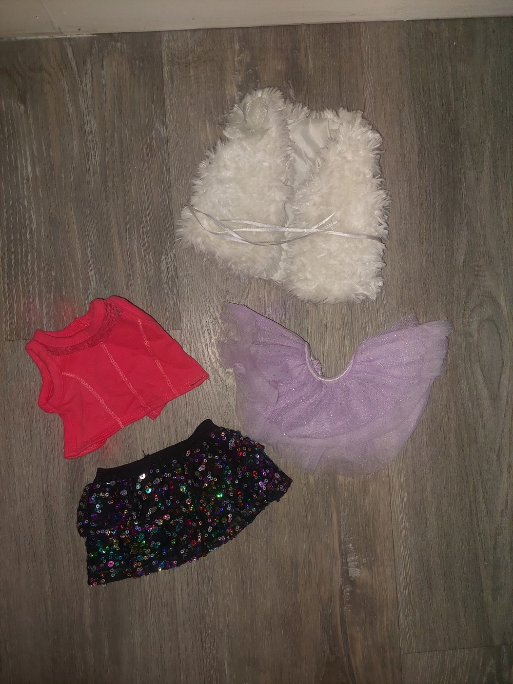 American Girl Truly Me Sparkling Star Skirt Purple Tutu Faux Fur & Top Retired